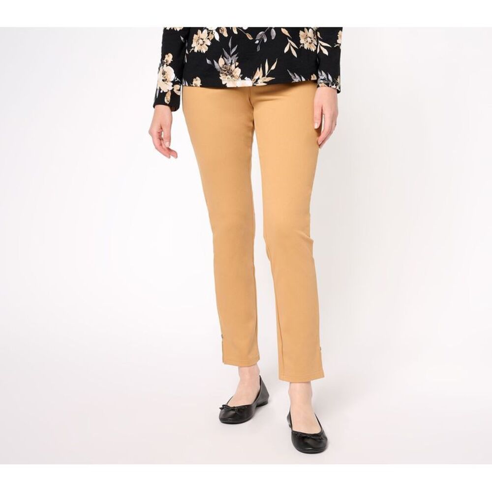 Denim & Co Women's Plus Sz Pants 2X Co. Signature Knit Easy Multi-colored